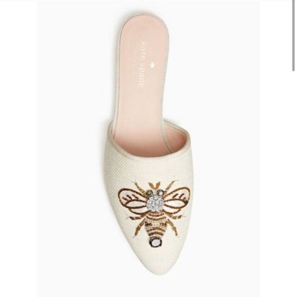 Kate Spade Maddie Embroidered Bee Mules